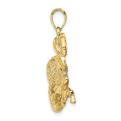 14k Yellow Gold Large Capricorn Zodiac Charm