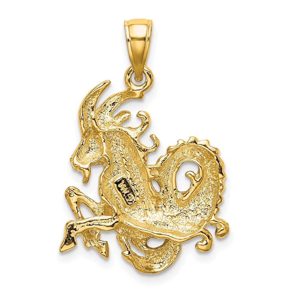 14k Yellow Gold Large Capricorn Zodiac Charm