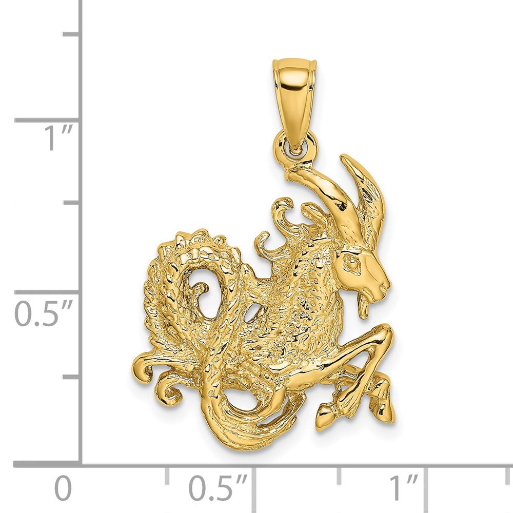 14k Yellow Gold Large Capricorn Zodiac Charm