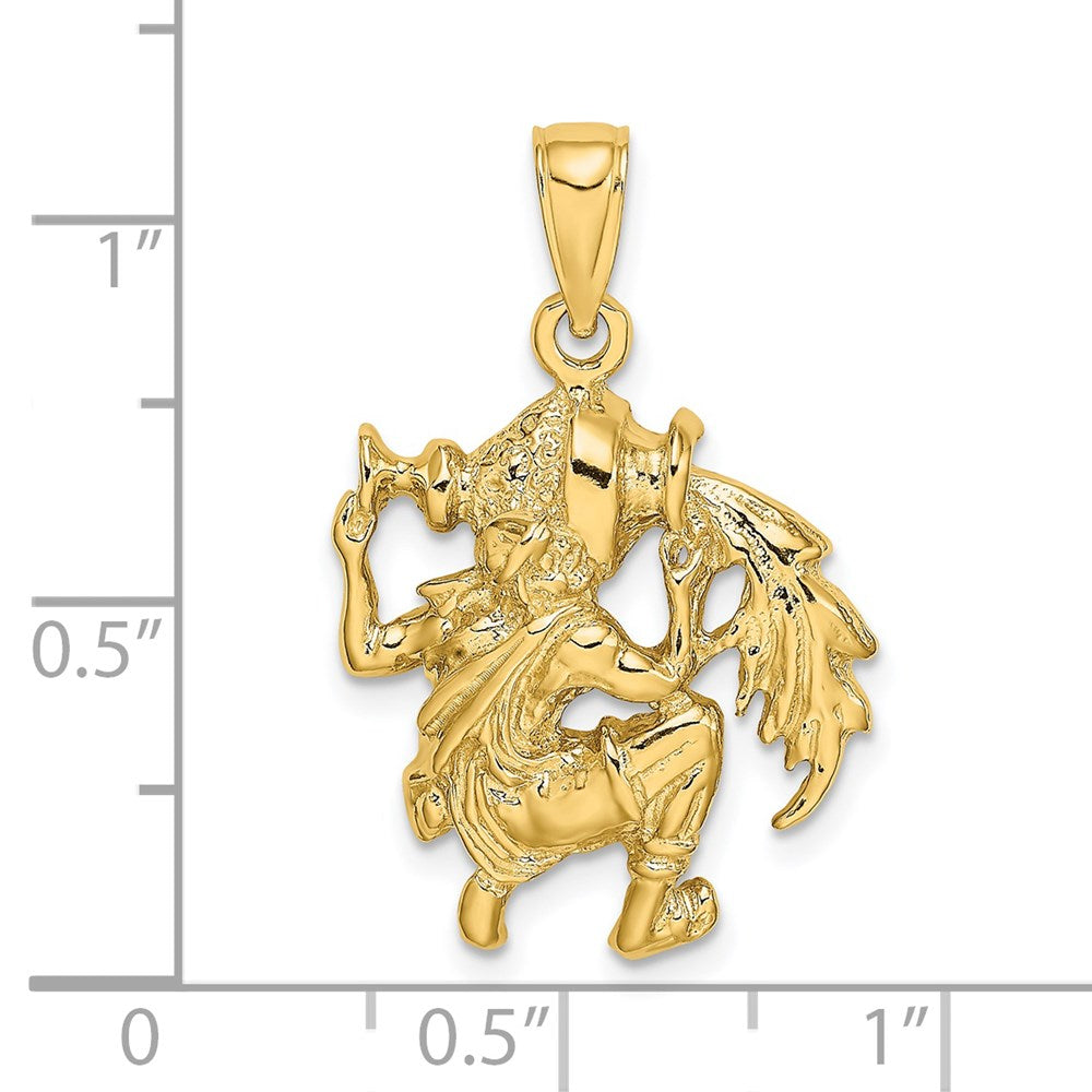 14k Yellow Gold Large Aquarius Zodiac Charm