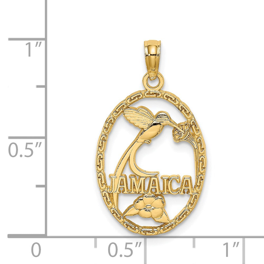 14k Yellow Gold JAMAICA w/Bird and Flowers Charm