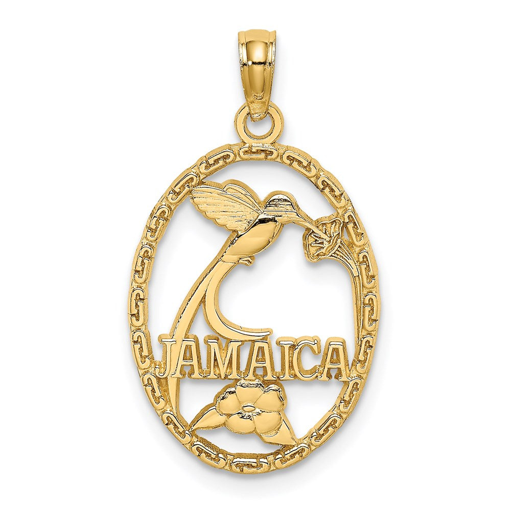 14k Yellow Gold JAMAICA w/Bird and Flowers Charm