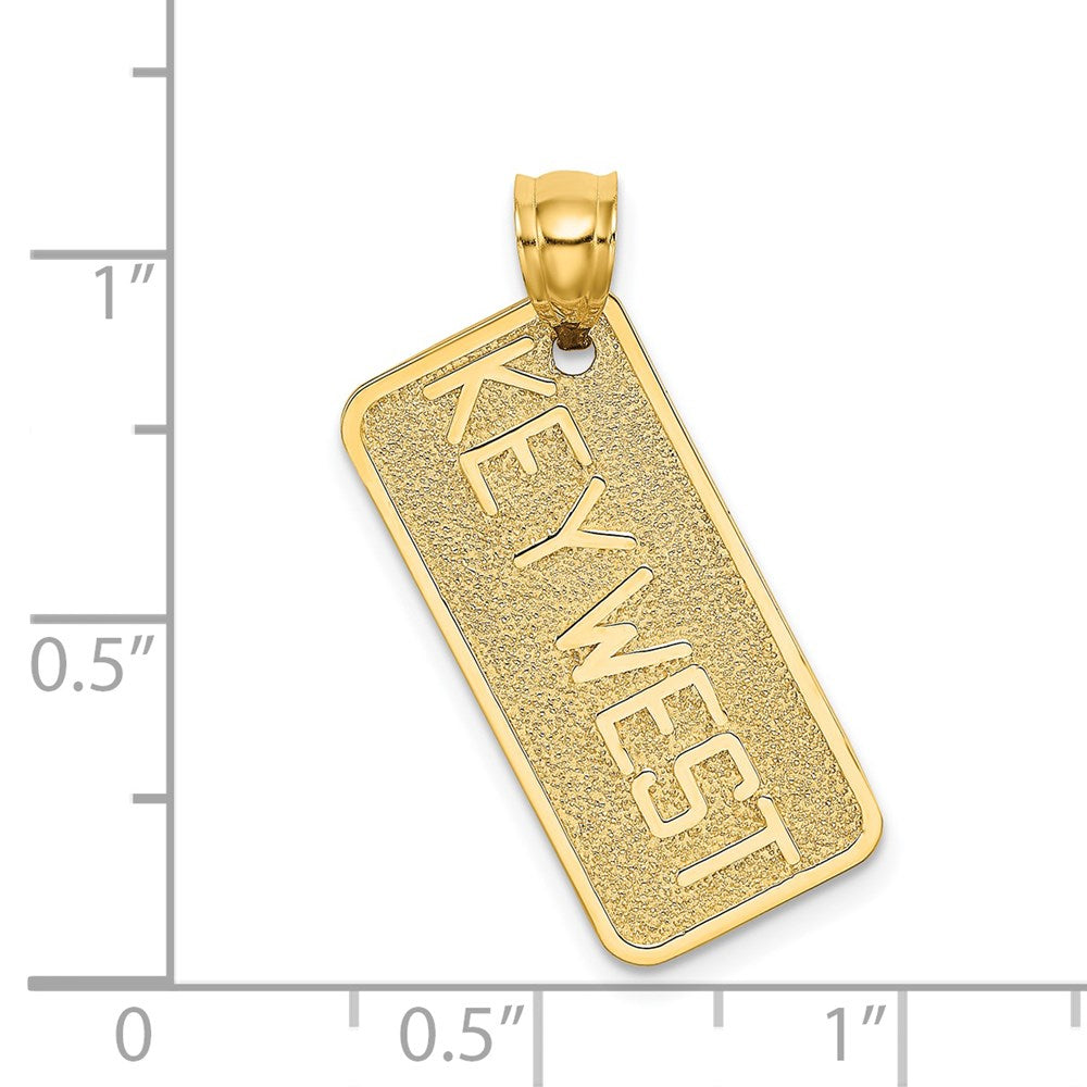 14k Yellow Gold KEY WEST License Plate Charm