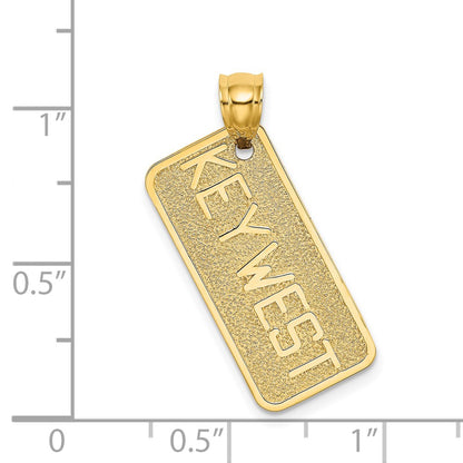 14k Yellow Gold KEY WEST License Plate Charm