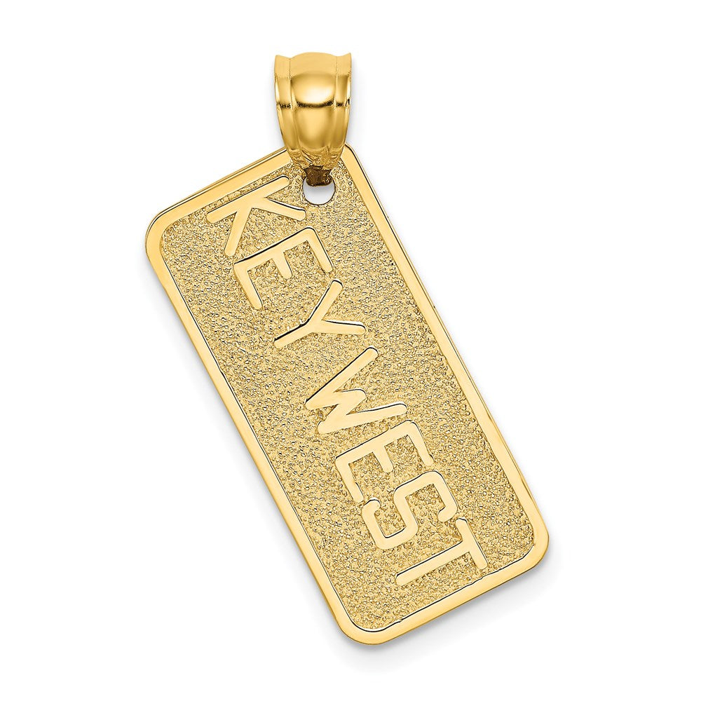 14k Yellow Gold KEY WEST License Plate Charm