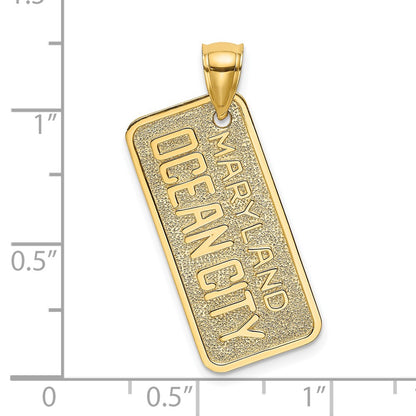 14k Yellow Gold MARYLAND OCEAN CITY License Plate Charm