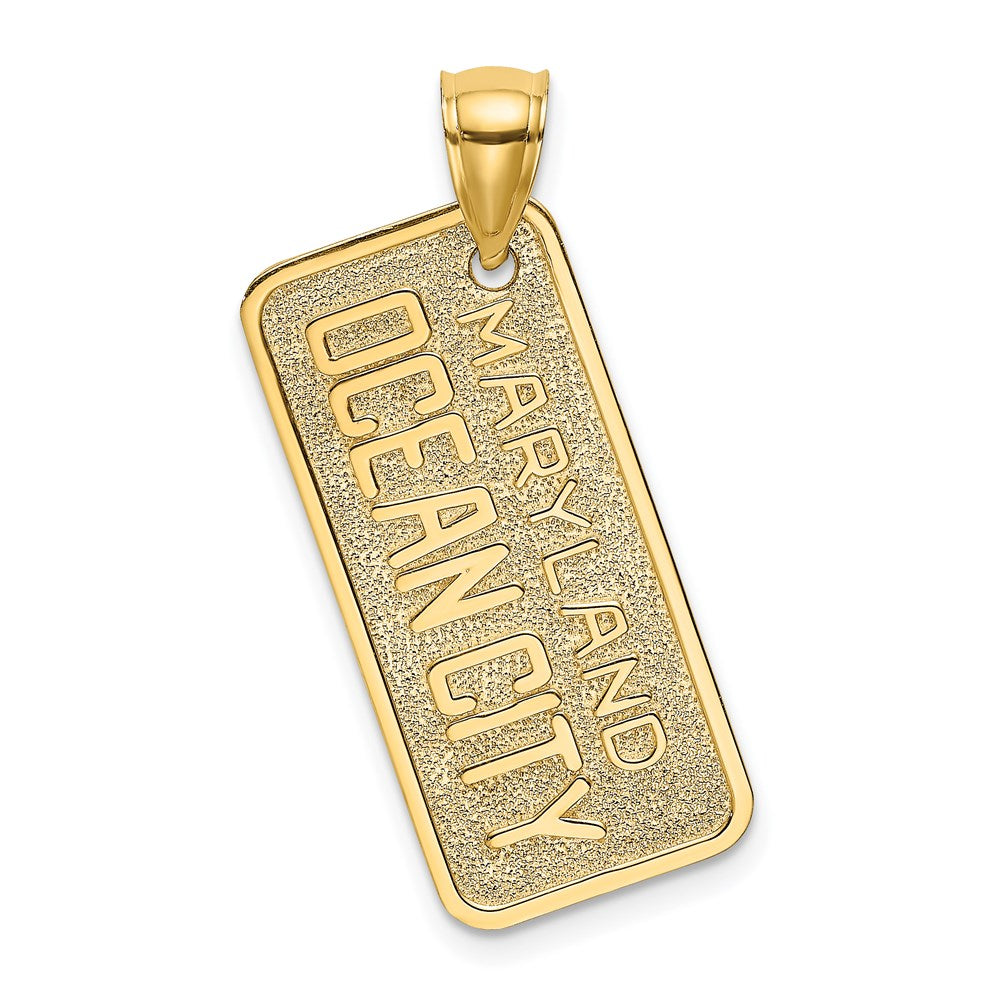 14k Yellow Gold MARYLAND OCEAN CITY License Plate Charm