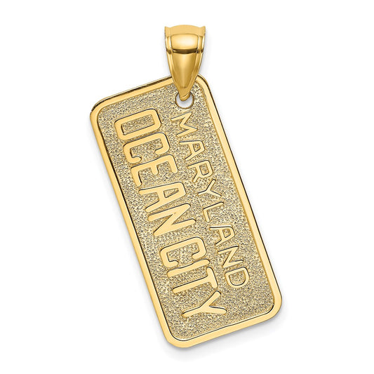14k Yellow Gold MARYLAND OCEAN CITY License Plate Charm