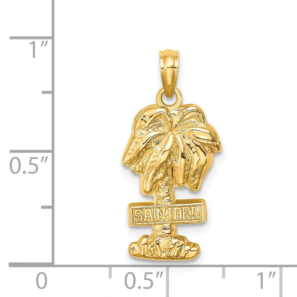 14k Yellow Gold SANIBEL Palm Tree Charm