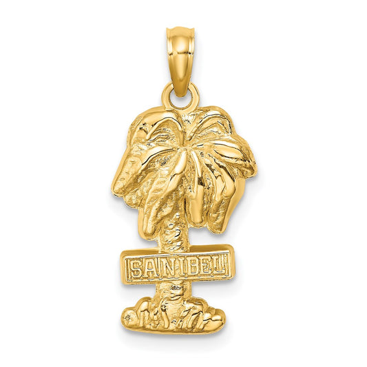 14k Yellow Gold SANIBEL Palm Tree Charm
