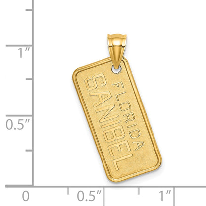 14k Yellow Gold SANIBEL FLORIDA  License Plate Charm