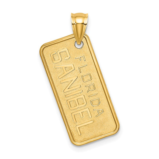14k Yellow Gold SANIBEL FLORIDA  License Plate Charm