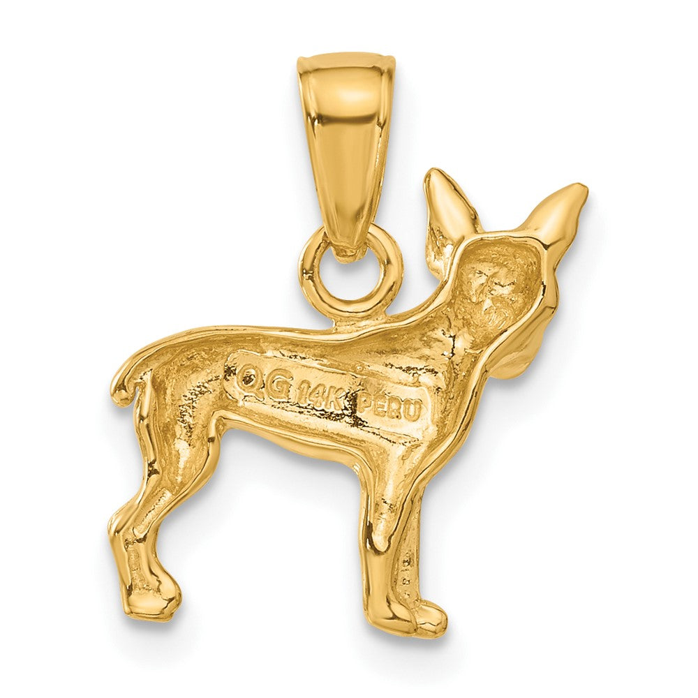 14k Yellow Gold Chihuahua Dog Pendant