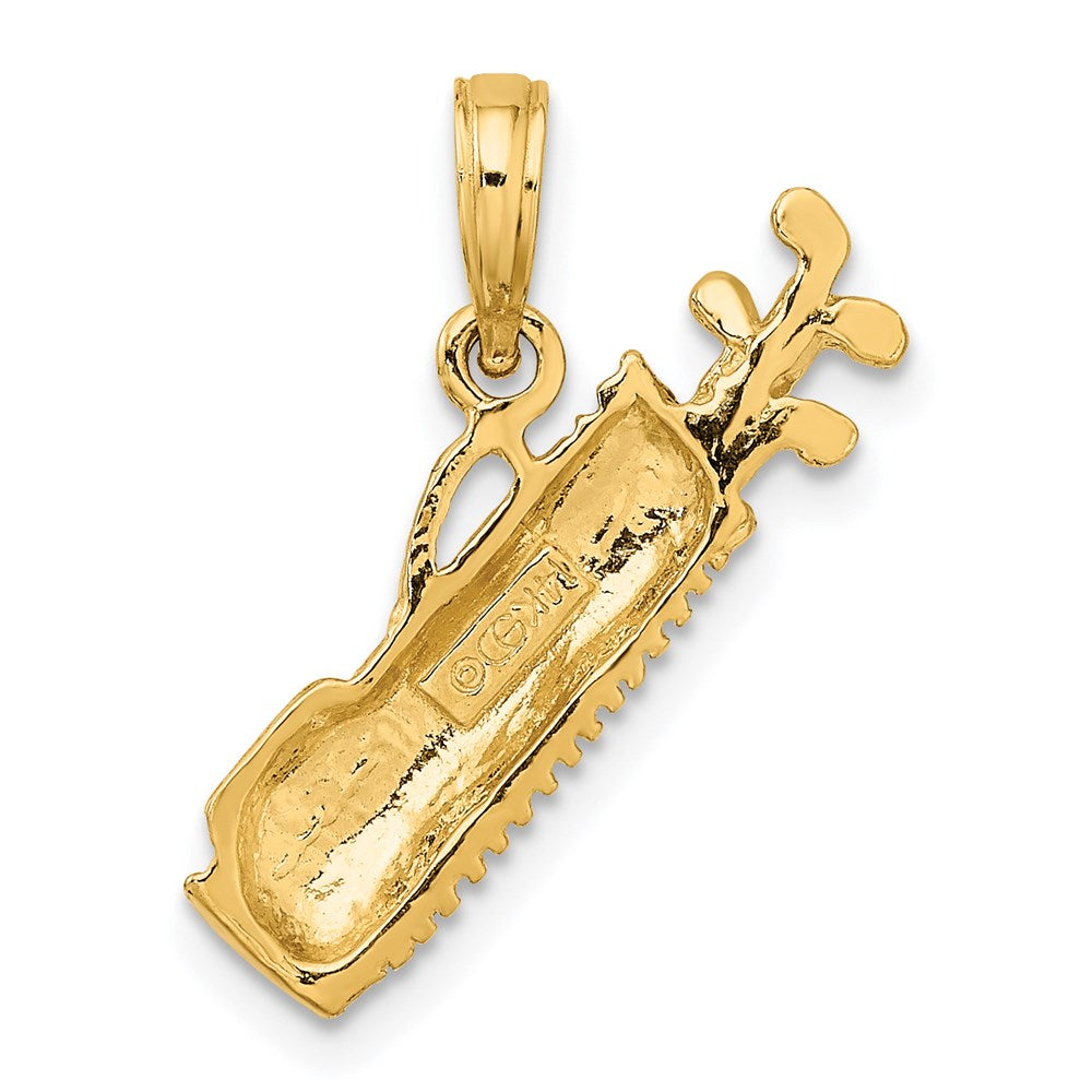 14k Yellow Gold Golf Bag Charm