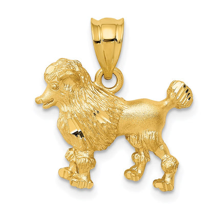 14k Yellow Gold Poodle Dog Charm