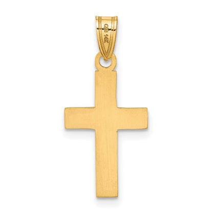 14k Yellow Gold Polished Cross Charm