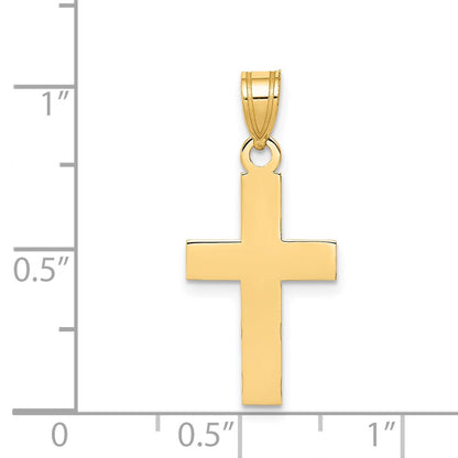 14k Yellow Gold Polished Cross Charm