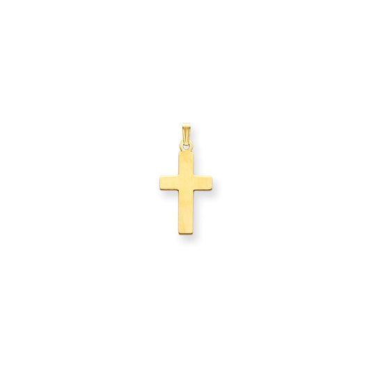 14k Yellow Gold Polished Cross Charm