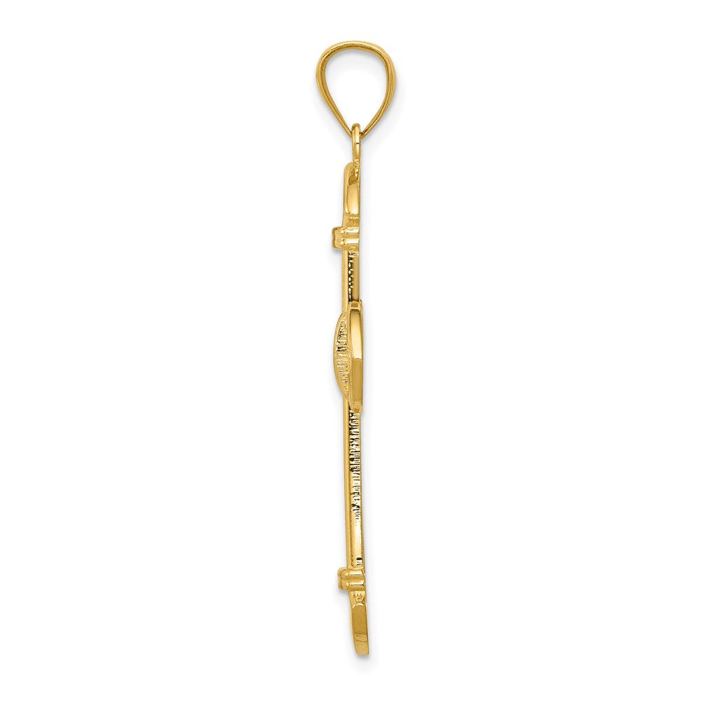 14k Yellow Gold Budded Cross Pendant