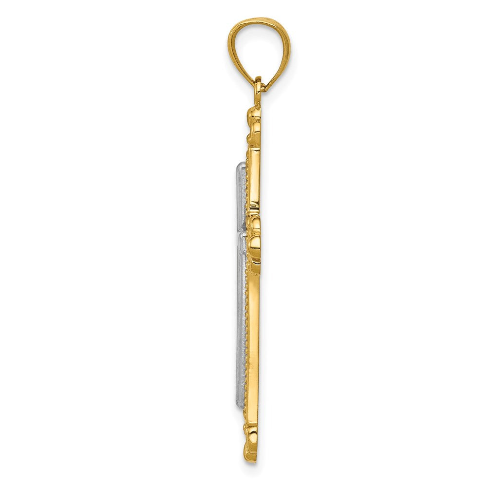 14k Two-tone Gold Cross Pendant