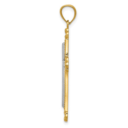 14k Two-tone Gold Cross Pendant