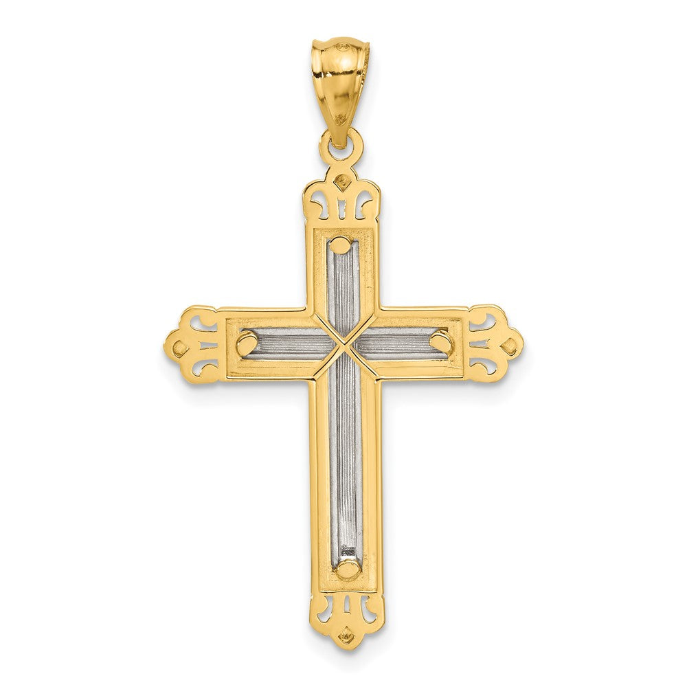 14k Two-tone Gold Cross Pendant
