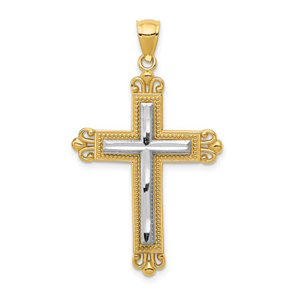 14k Two-tone Gold Cross Pendant