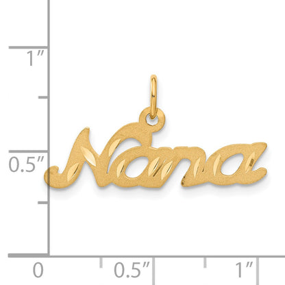 14k Yellow Gold Satin NANA Charm