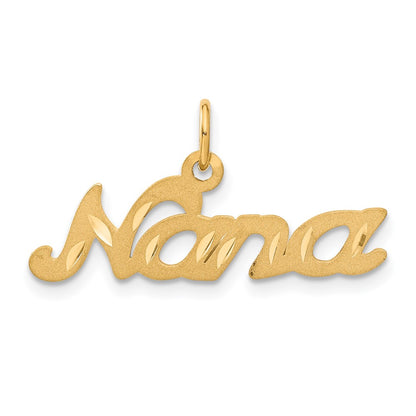 14k Yellow Gold Satin NANA Charm