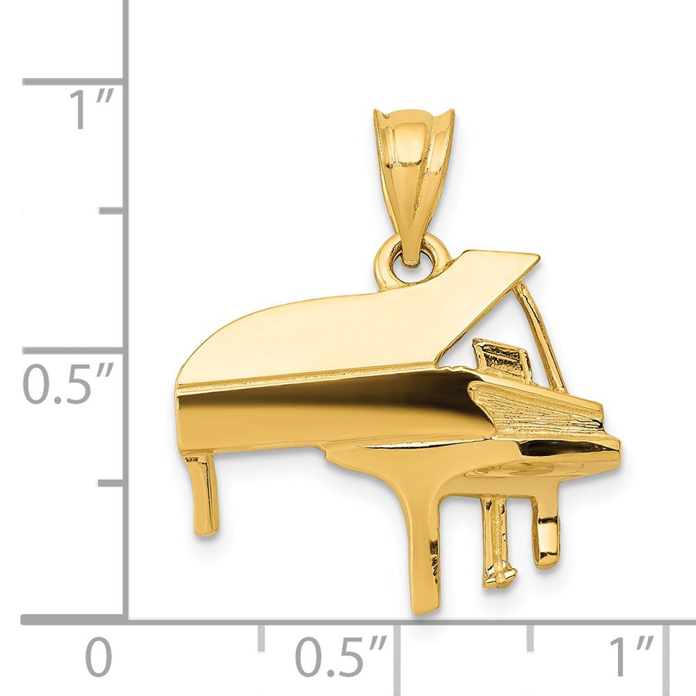 14k Yellow Gold Piano Charm