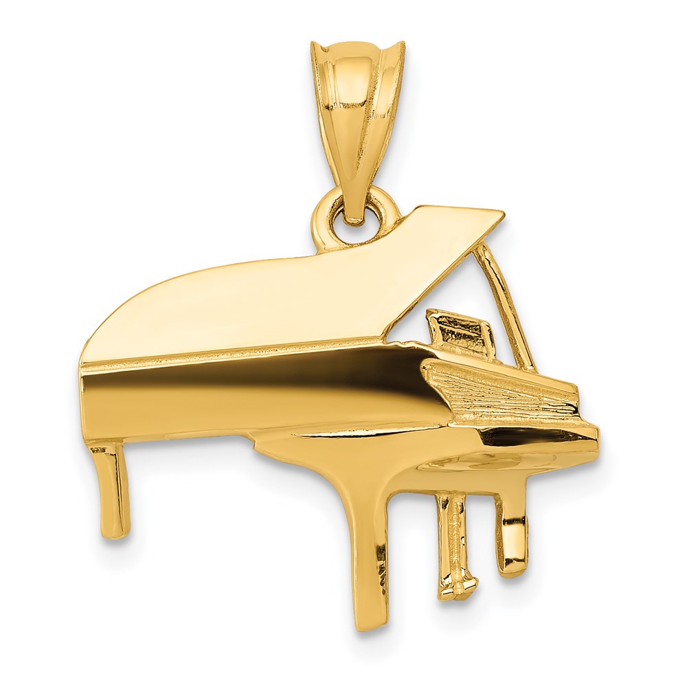 14k Yellow Gold Piano Charm