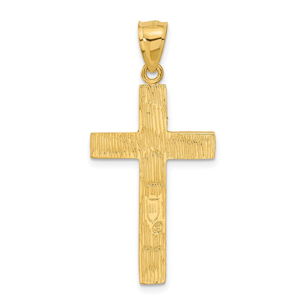 14k Yellow Gold Diamond-cut Cross Pendant