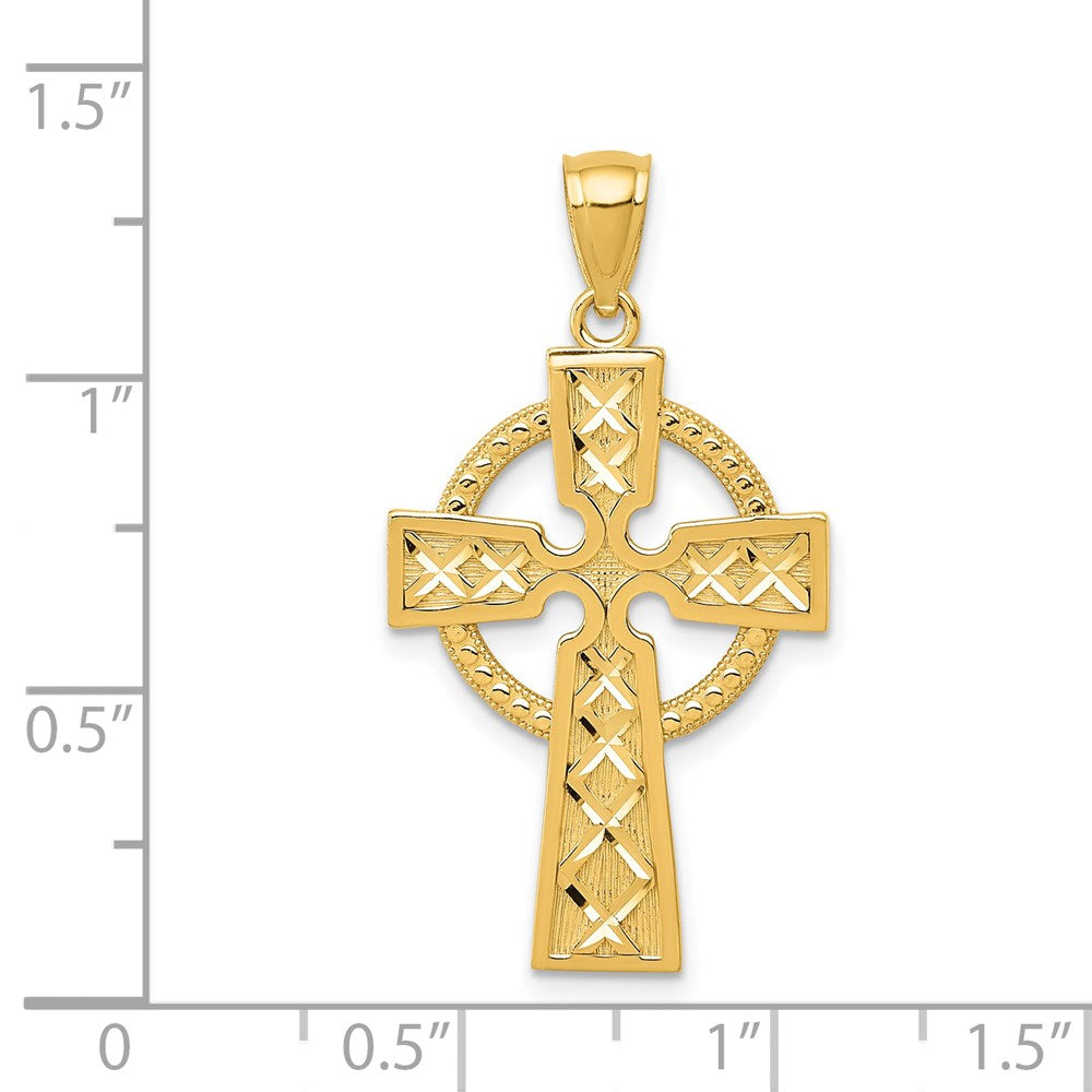 14k Yellow Gold Celtic Cross Pendant