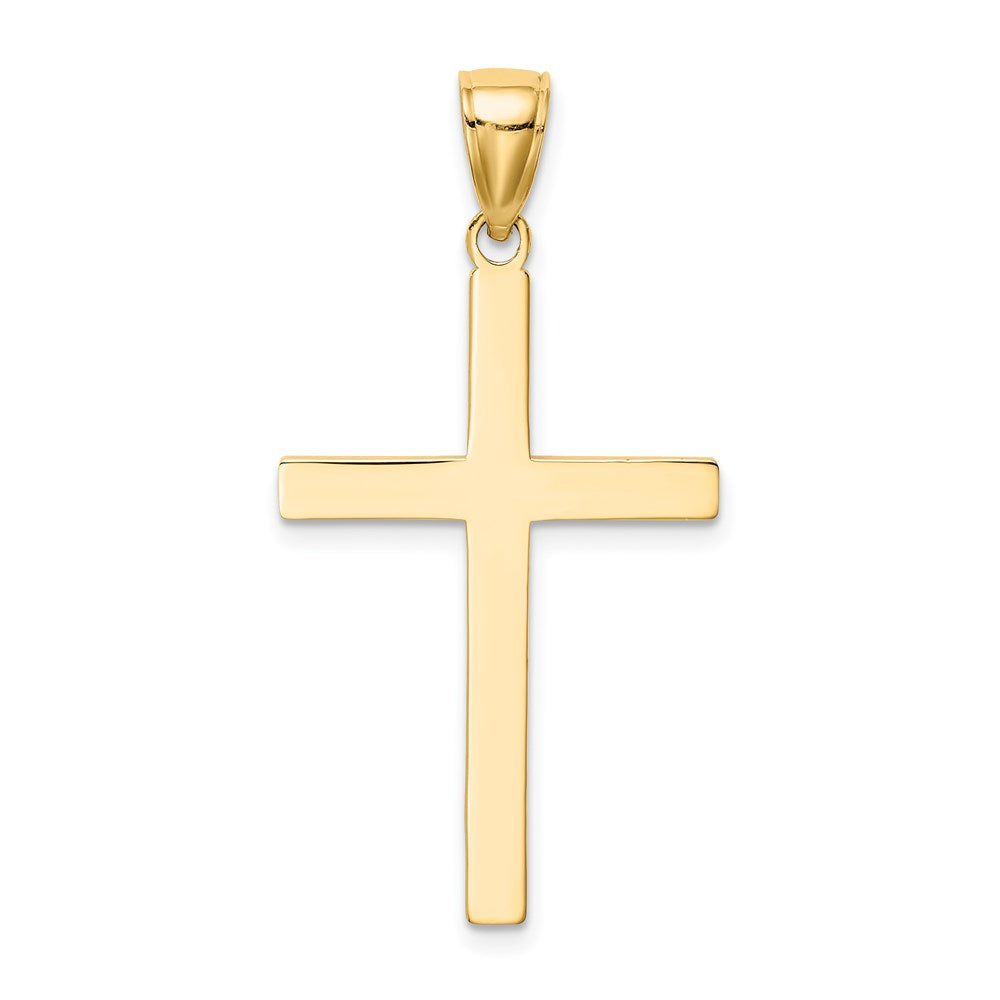 14k Yellow Gold Solid Reversible Latin Cross Pendant