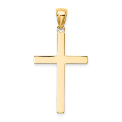 14k Yellow Gold Solid Reversible Latin Cross Pendant