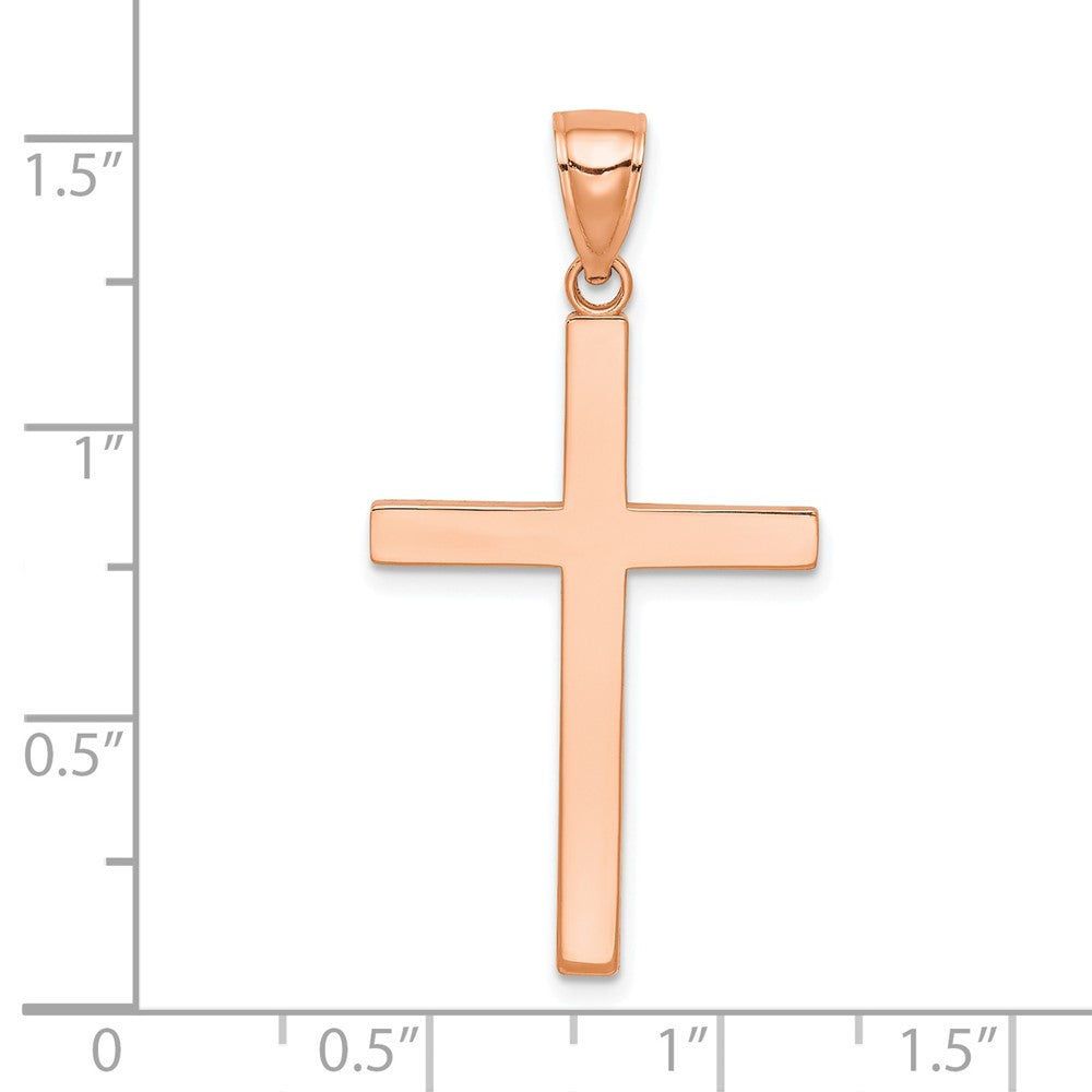 14k Rose Gold Stick Cross Pendant