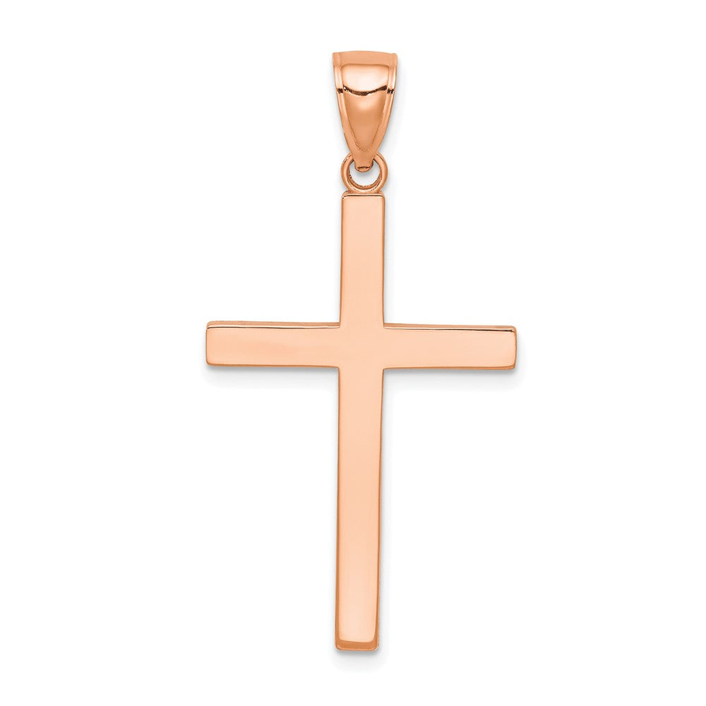 14k Rose Gold Stick Cross Pendant