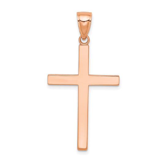 14k Rose Gold Stick Cross Pendant