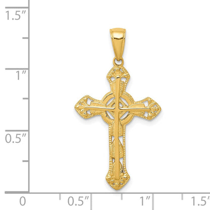 14k Yellow Gold Fancy Cross Pendant