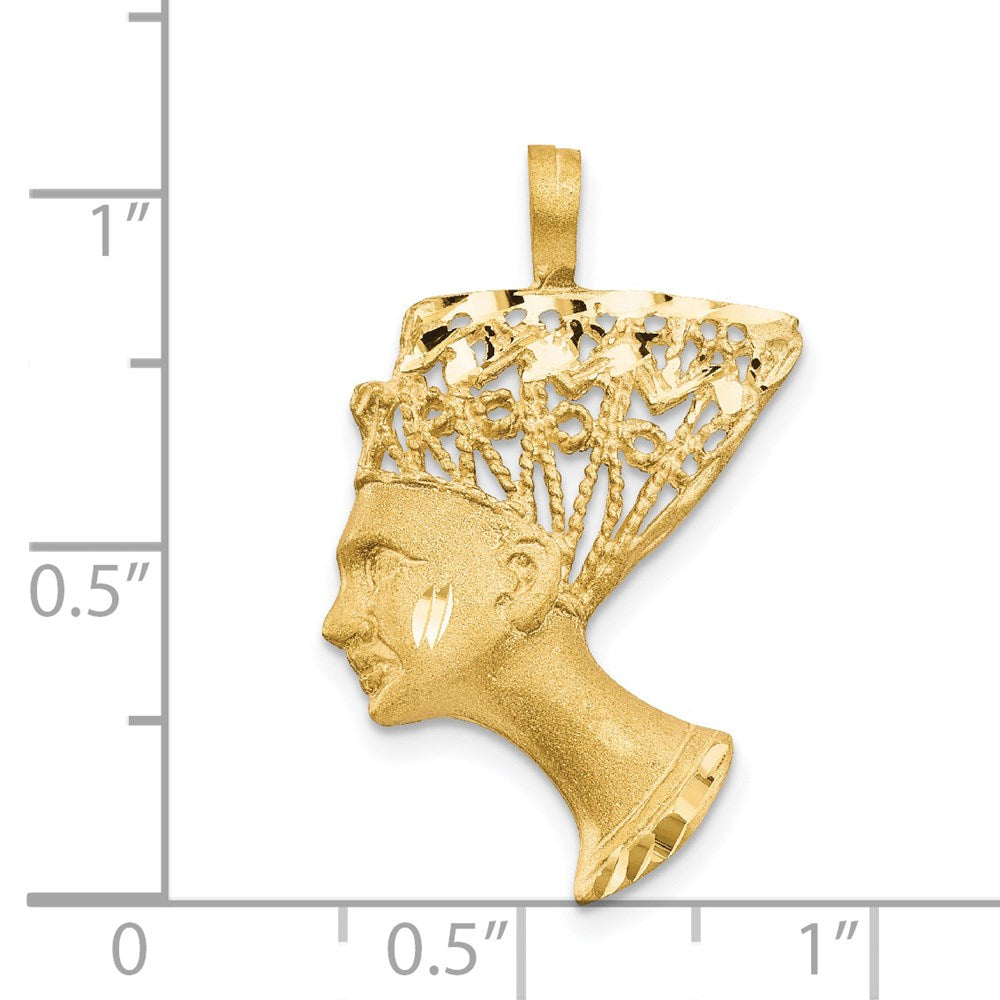 14k Yellow Gold Satin & D/C Nefertiti Charm