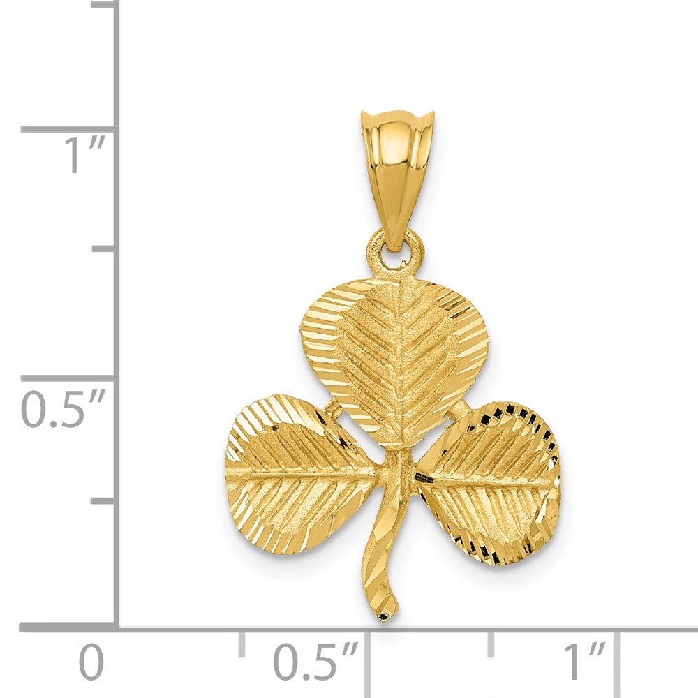 14k Yellow Gold Shamrock Charm