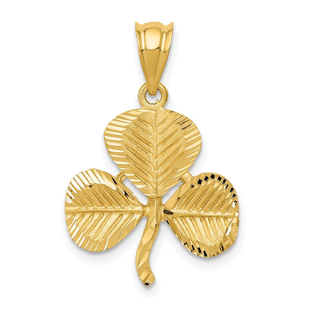 14k Yellow Gold Shamrock Charm