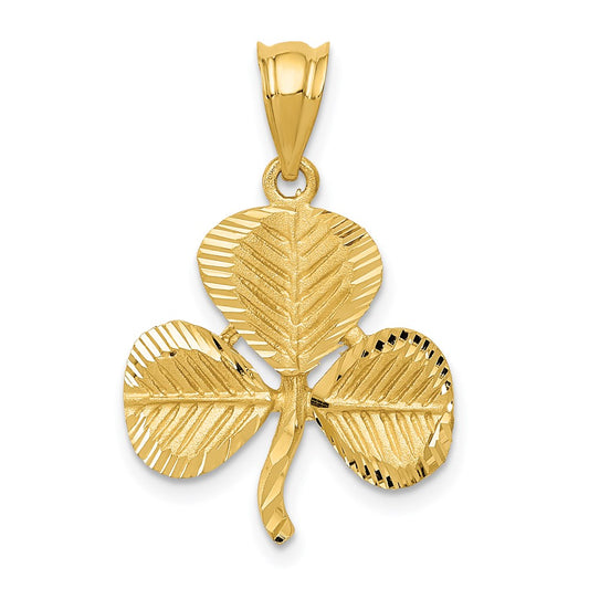 14k Yellow Gold Shamrock Charm