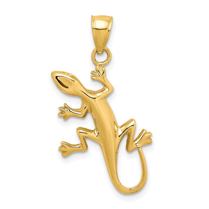 14k Yellow Gold Gecko Pendant