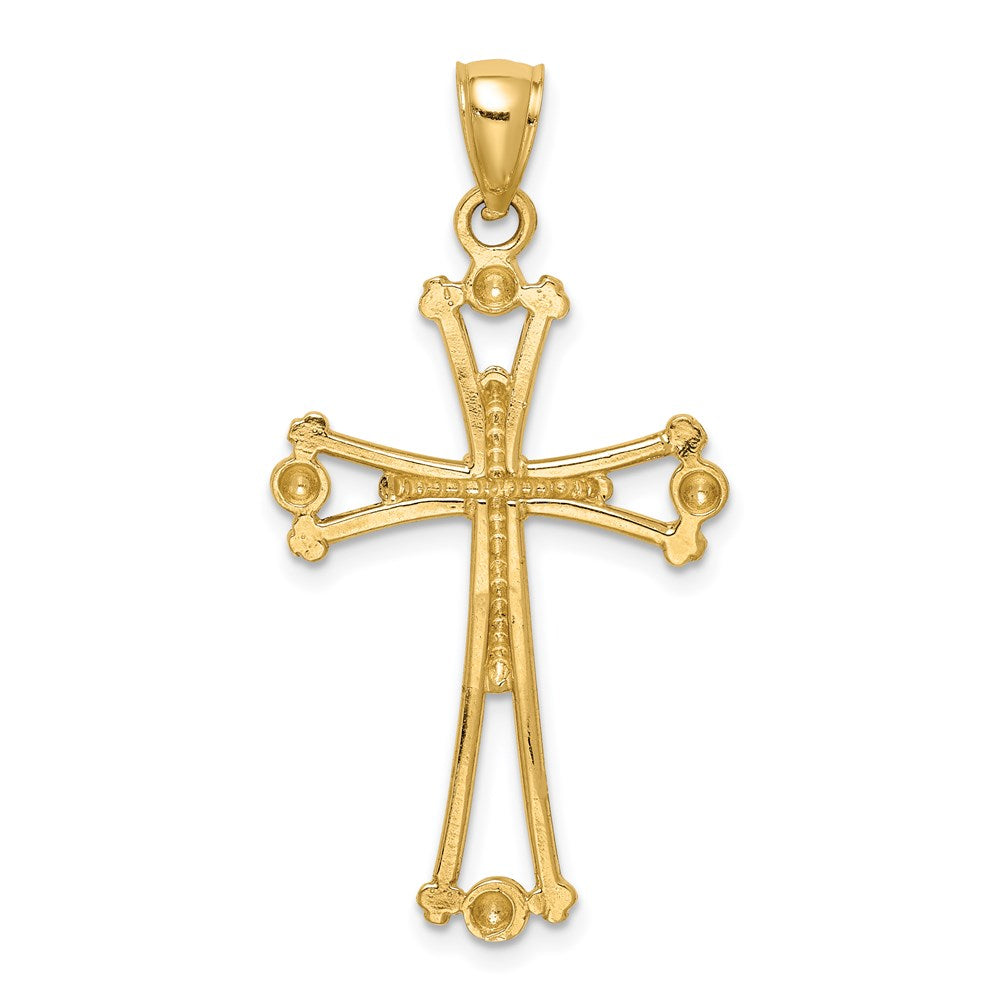 14k Yellow Gold D/C Cross Pendant