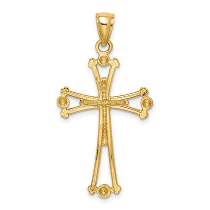 14k Yellow Gold D/C Cross Pendant