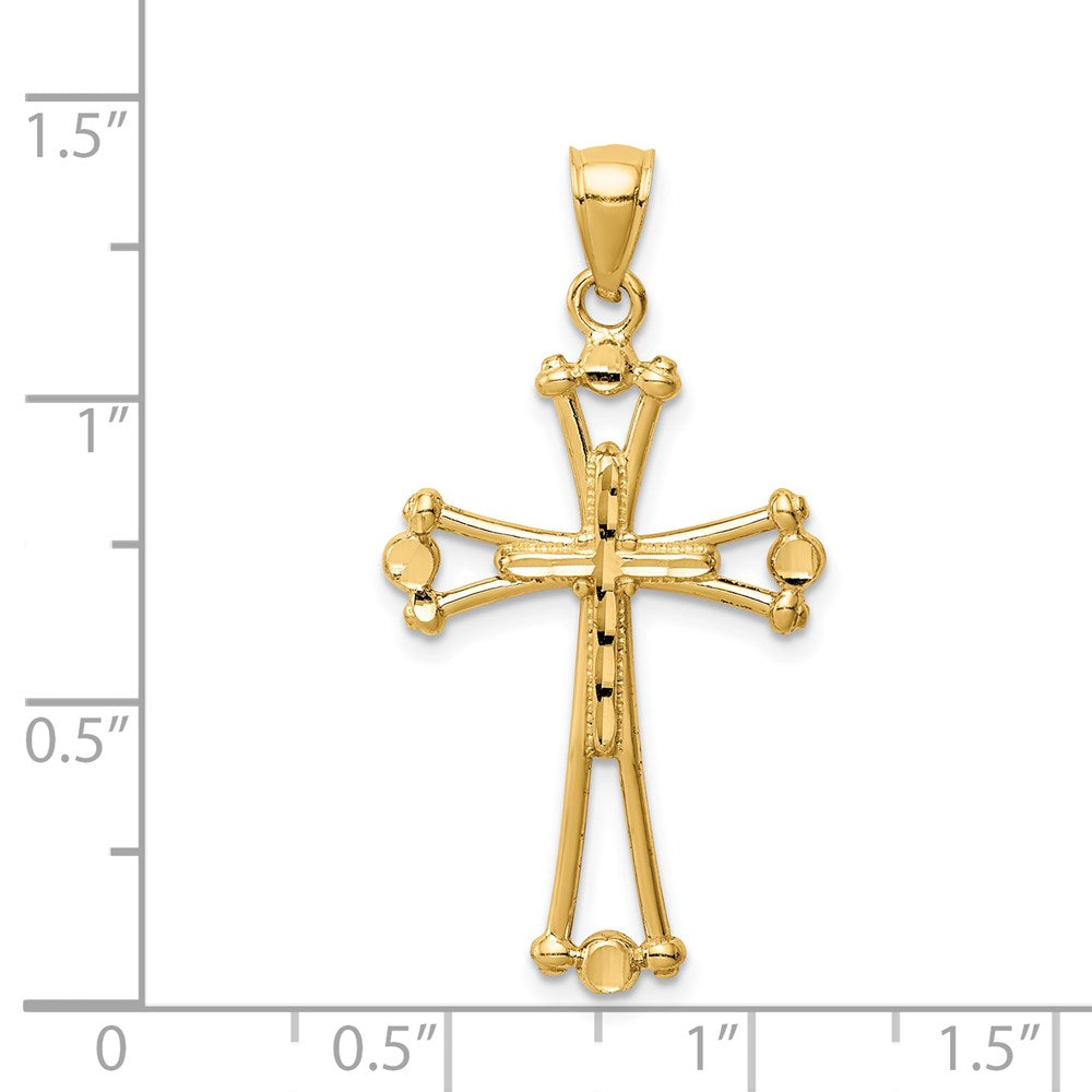14k Yellow Gold D/C Cross Pendant