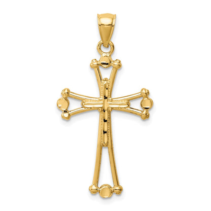14k Yellow Gold D/C Cross Pendant