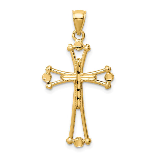 14k Yellow Gold D/C Cross Pendant