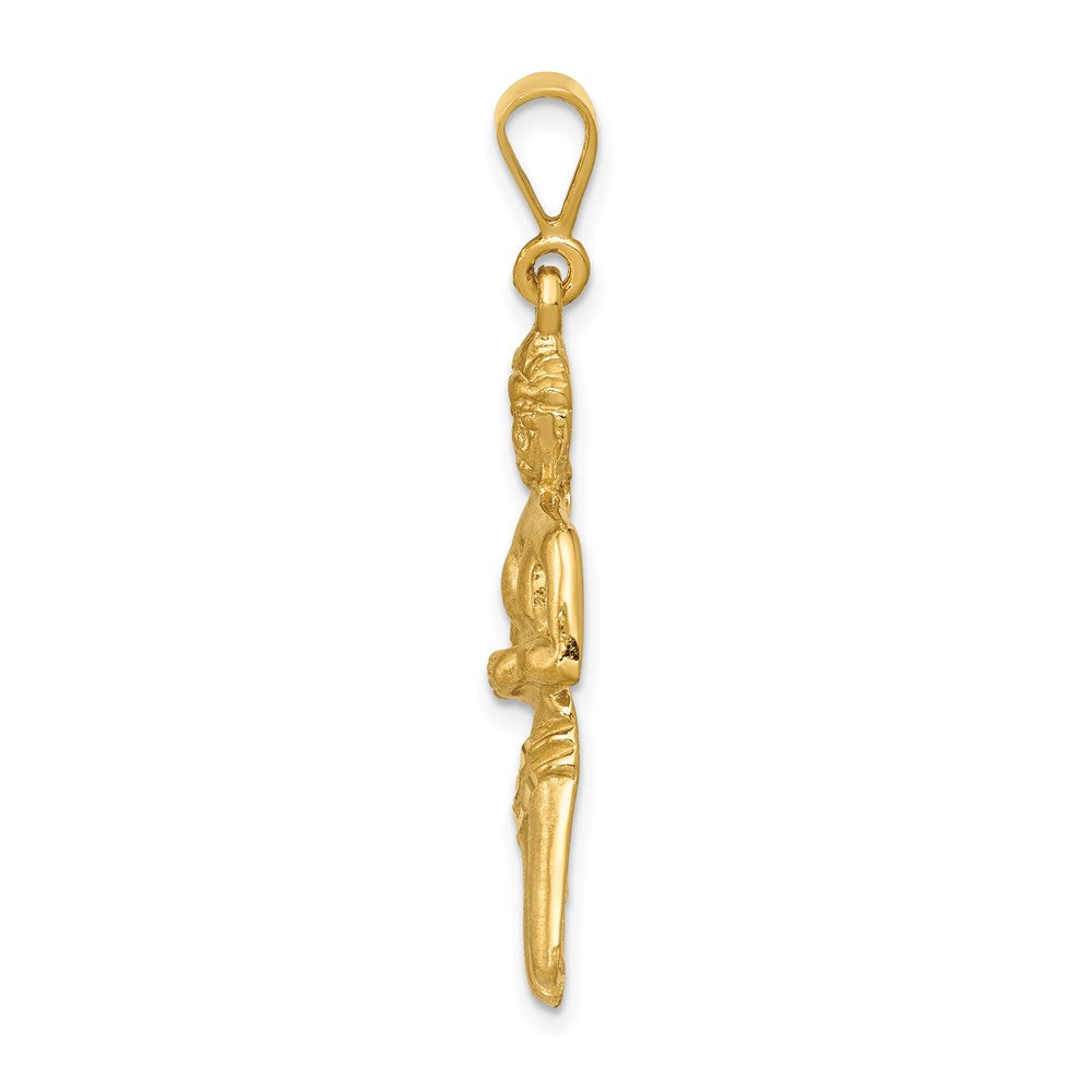 14k Yellow Gold Satin Diamond-cut Virgo Zodiac Charm